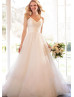 Strapless Ivory Satin Tulle Unique Wedding Dress